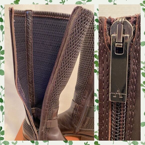 Aquatalia RARE stretch leather riding boots size 6 - Picture 10 of 11